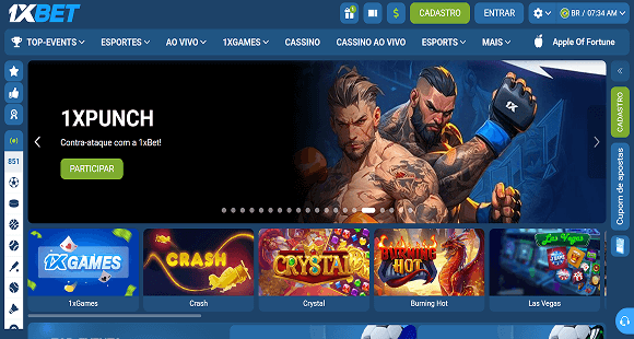Visite o site da 1xbet