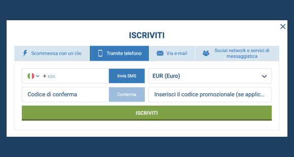 Registra un account